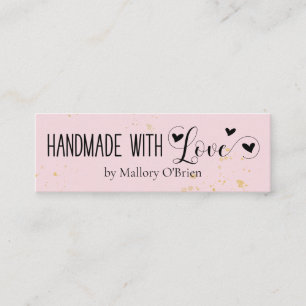 Carte De Visite Mini Calligraphie rose pour les réseaux sociaux, fait m