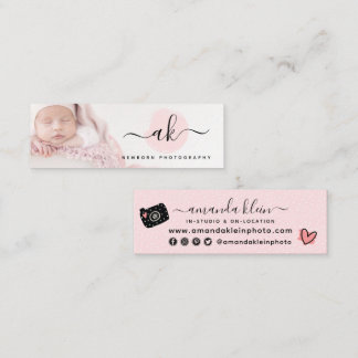 Carte De Visite Mini Caméra photographe minimaliste mignonne Photo pers