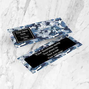 Carte De Visite Mini Camo bleu, Camo d'hiver, Camouflage neige, Militai