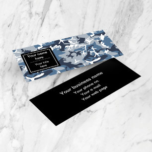 Carte De Visite Mini Camo Bleu, Camo Hiver, Camouflage Neige, Militaire