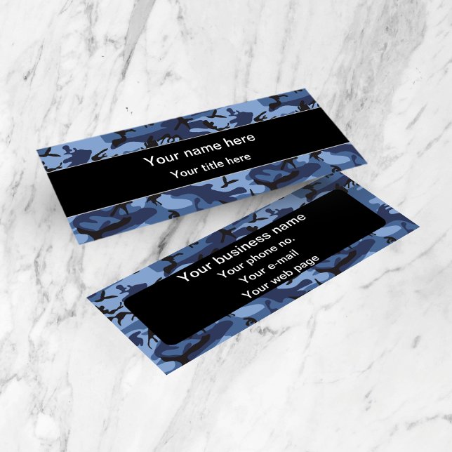 Carte De Visite Mini Camo Navy, Camouflage Bleu, Militaire, Armée (Créateur téléchargé)