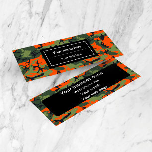 Carte De Visite Mini Camo Vert et Orange, Camouflage, Militaire, Armée
