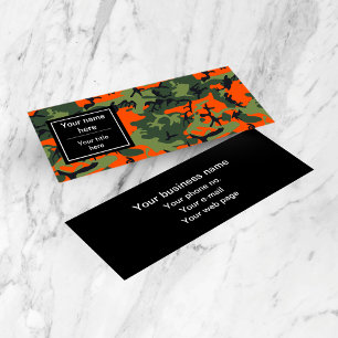 Carte De Visite Mini Camo Vert et Orange, Camouflage, Militaire, Armée