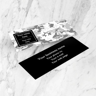 Carte De Visite Mini Camouflage gris neige d'hiver, Militaire, Armée