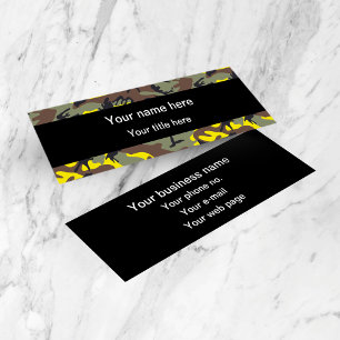 Carte De Visite Mini Camouflage jaune et Brown, Militaire, Armée