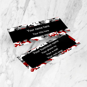 Carte De Visite Mini Camouflage rouge et gris, Militaire, Armée