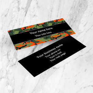 Carte De Visite Mini Camouflage vert orange, Militaire, Armée