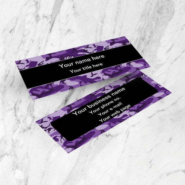 Carte De Visite Mini Camouflage Violet, Camouflage, Militaire, Armée (Créateur téléchargé)