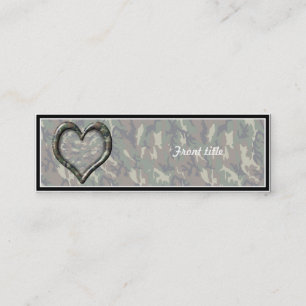 Carte De Visite Mini Camouflage Woodland Forest Heart sur Camo
