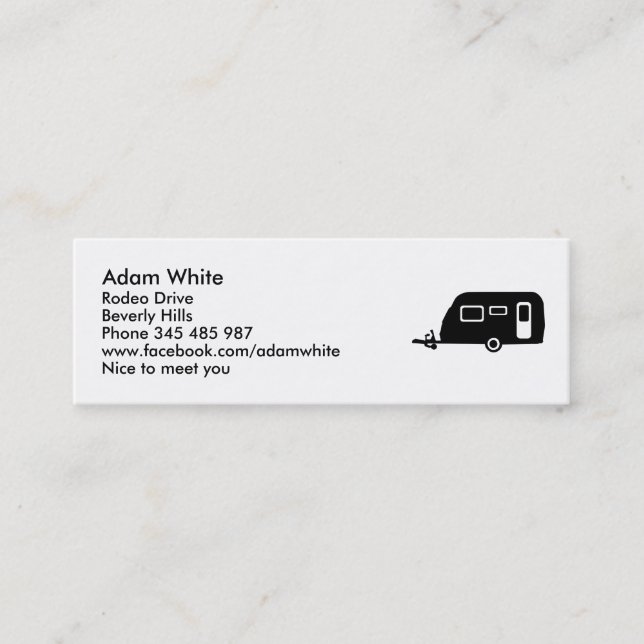 Carte De Visite Mini Caravane (Devant)