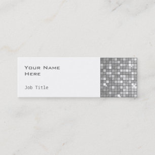 Carte De Visite Mini Carreaux Disco "Argent" côté blanc maigre