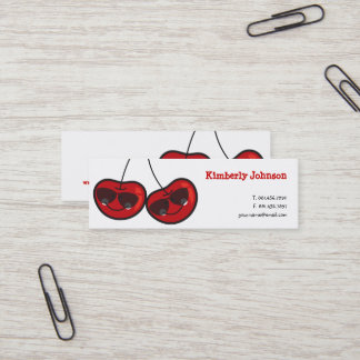 Carte De Visite Mini Cartographie Amusante & Cool Cerises Cheeky Avec L