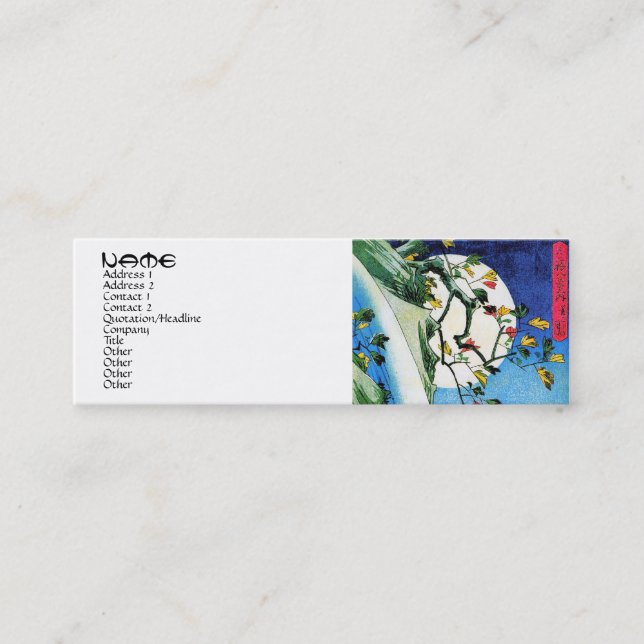 Carte De Visite Mini Cascade japonaise orientale fraîche de pleine lune (Devant)