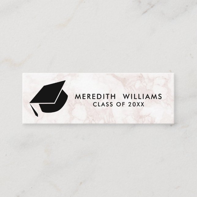 Carte De Visite Mini Casquette rose marbre Grad Grad Insérer (Devant)