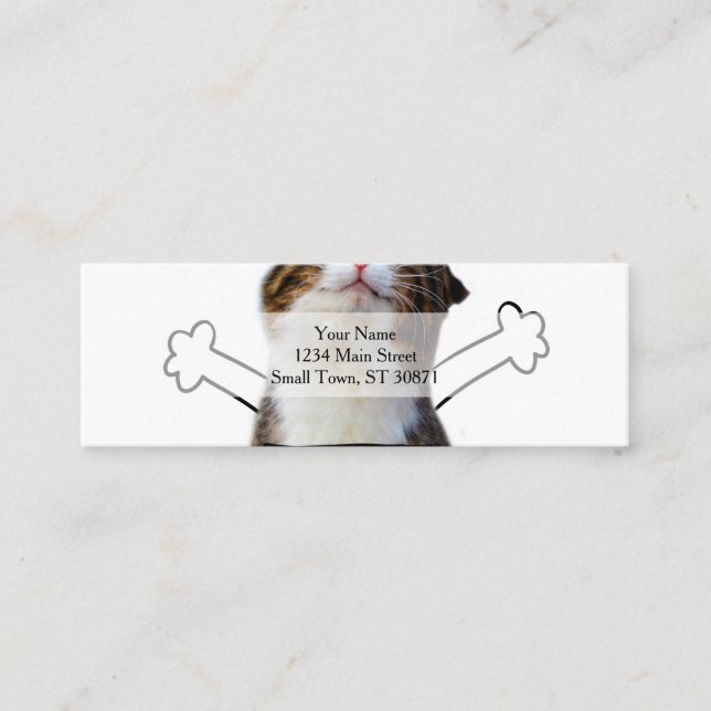 Carte De Visite Mini Cat holding Free Hugs Sign (Devant)