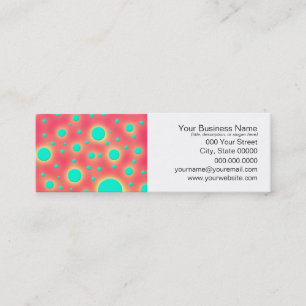 Carte De Visite Mini Cercles turquoise sur le rose vif design moderne