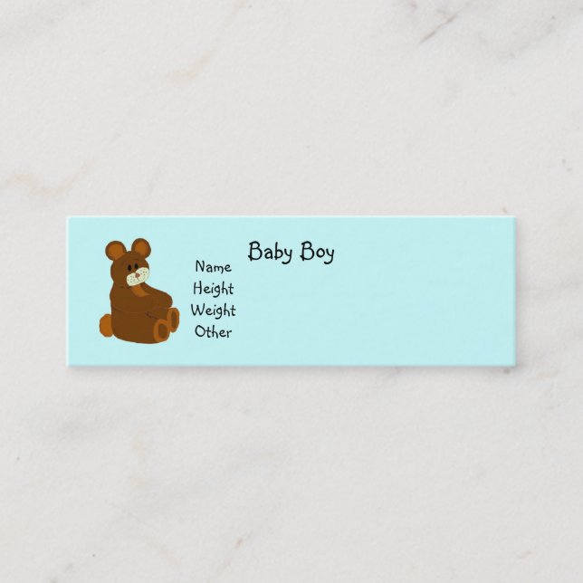 Carte De Visite Mini C'est une annonce de naissance de bébé garçon (Devant)