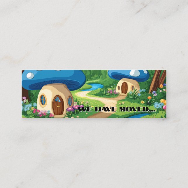 Carte De Visite Mini Champignons Nous avons déménagé (Devant)