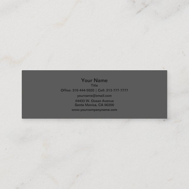 Carte De Visite Mini Charcoal Gris Solid Couleur Personnaliser It (Dos)