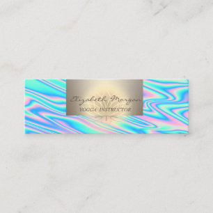 Carte De Visite Mini Charme professionnel, tendance lotus holographique