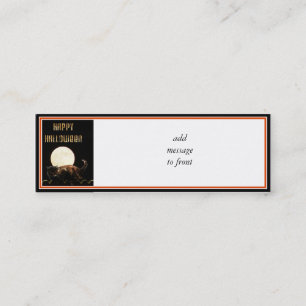 Carte De Visite Mini Chat d'Halloween Lune