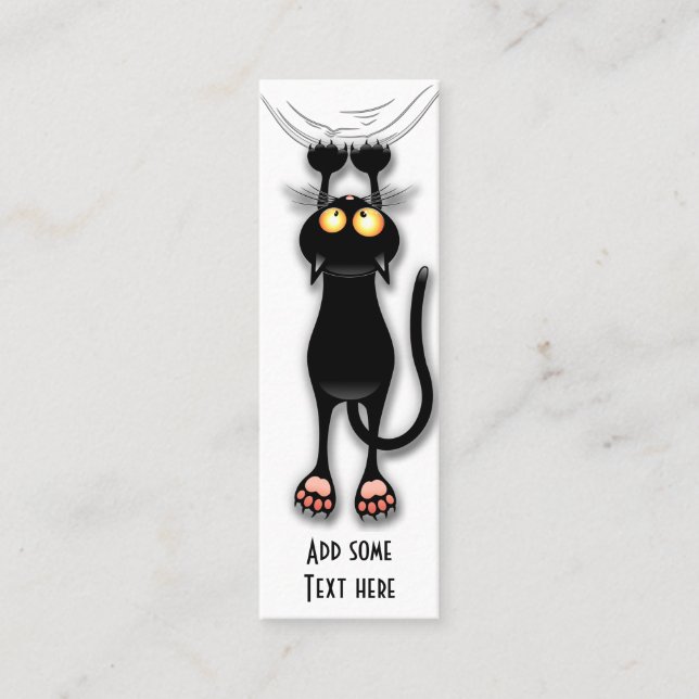 Carte De Visite Mini Chat drôle Personnage Grattant Tissu (Devant)