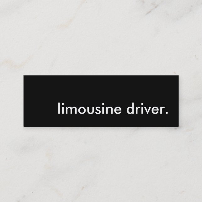 Carte De Visite Mini chauffeur de limousine. (Devant)