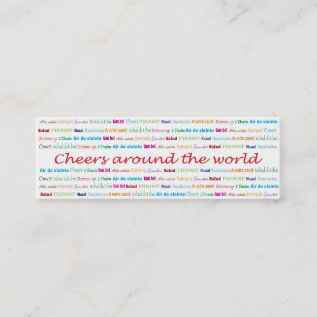 Carte De Visite Mini Cheers_Around les services de World_bartender (Devant)
