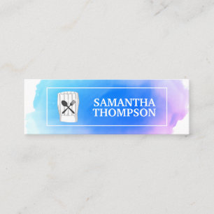 Carte De Visite Mini Chef créatif   Ustensiles de Cuisine Aquarelle