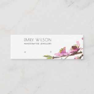 CARTE DE VISITE MINI CHERRY BLOSSOM FLORAL STUD EARRY AFFICHER LOGO