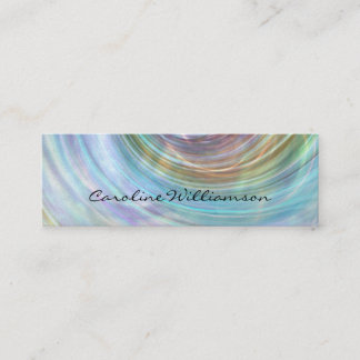 Carte De Visite Mini Chic Aqua Purple Gold Swirling Wave