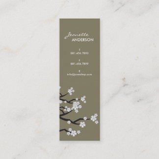 Carte De Visite Mini Chic élégant de fleurs de cerisier orientales