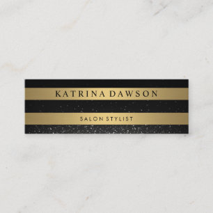 Carte De Visite Mini Chic Métallurgique Stripes Confetti Glow