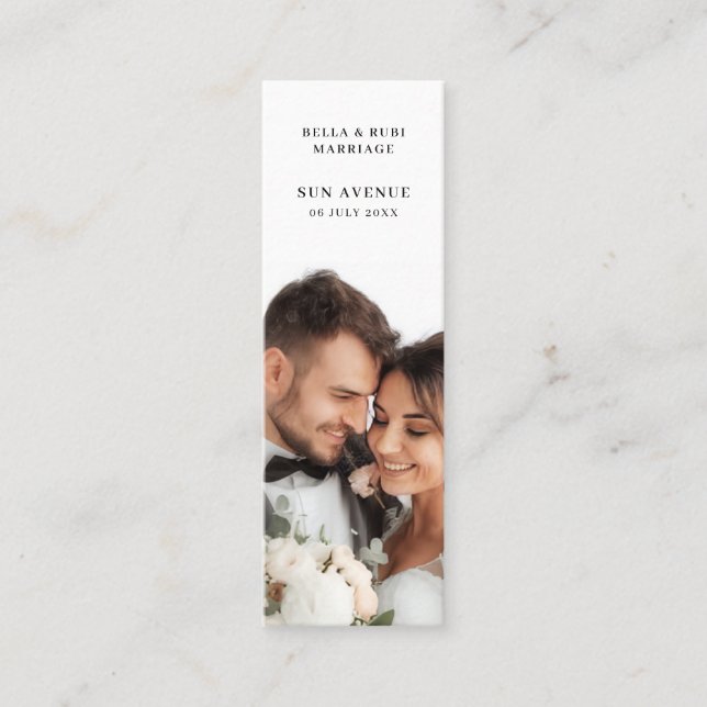Carte De Visite Mini Chic Minimalist Wedding Favor Mini Bookmark Card (Devant)