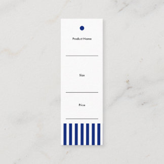 Carte De Visite Mini Chic Navy Blue Stripes Boutique Price Tag