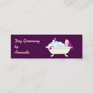 Carte De Visite Mini Chien dans la baignoire - Groomer d'animal