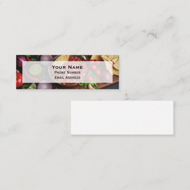 Carte De Visite Mini Chips et homemade salsa (Devant / Derrière)