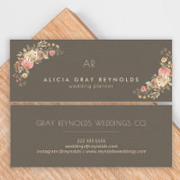 Chocolat Monogramme Élégant Wedding planner Floral