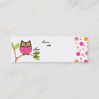 Carte De Visite Mini Chouette rose brillante bébé