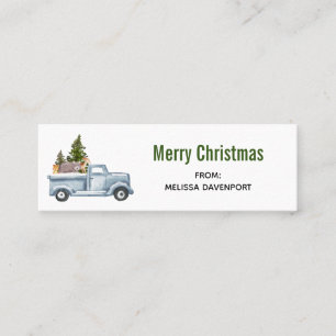 Carte De Visite Mini Christmas Truck Carrying Trees & Animals