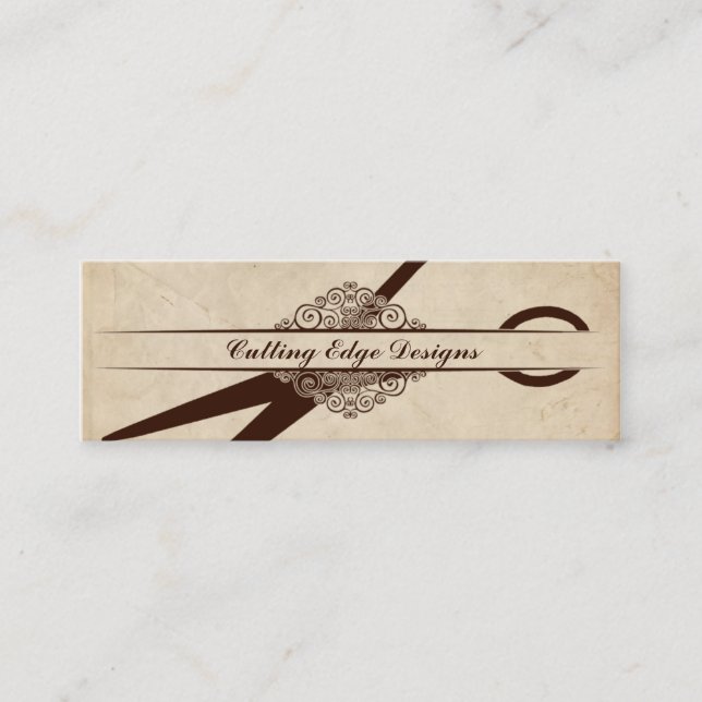 Carte De Visite Mini cisaillements de papier texturisés beiges de (Devant)