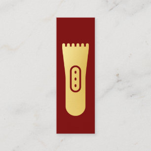 Carte De Visite Mini Ciseaux de coiffeur Faux or et burgundy