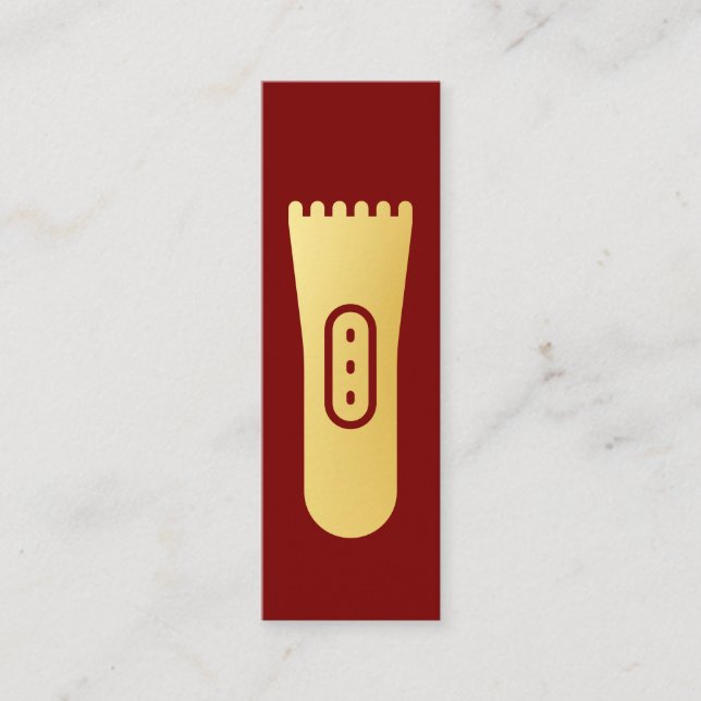 Carte De Visite Mini Ciseaux de coiffeur Faux or et burgundy (Devant)