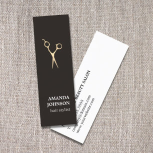 Carte De Visite Mini Ciseaux dorés Faux foncés modernes