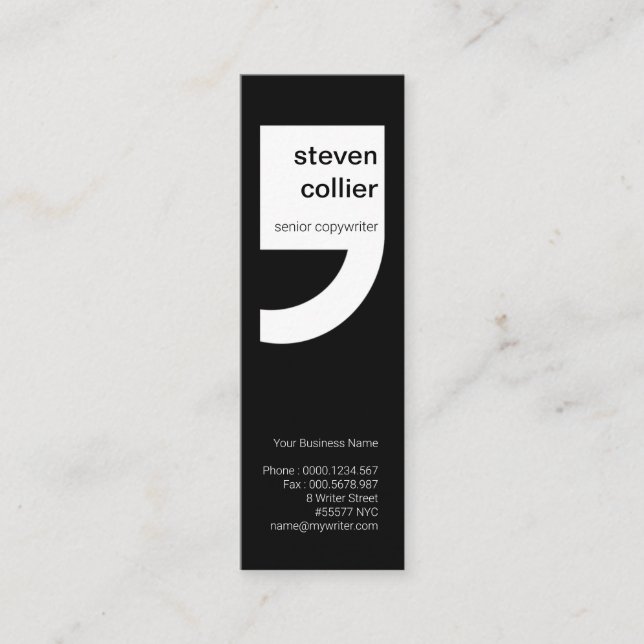 Carte De Visite Mini Citation blanche innovante (Devant)