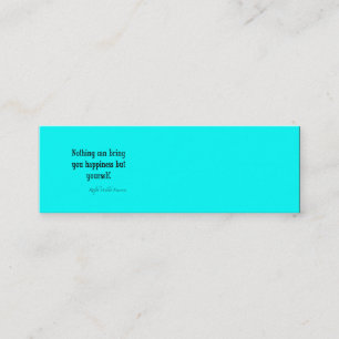 Carte De Visite Mini Citation Vintage du bonheur Emerson Neon Blue Turq