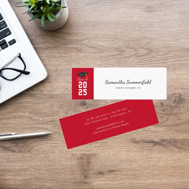 Carte De Visite Mini Classe de fin d'études de 2025 Elégant appel de fi (Graduation Class of 2025 Elegant Grad Calling Mini Business Card)