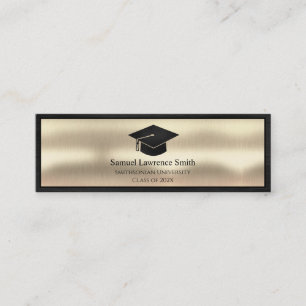 Carte De Visite Mini Classe de graduation moderne Nom Insérer Black Gol