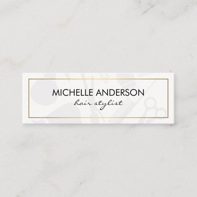 Carte De Visite Mini Classic Border Hair Stylist (Devant)