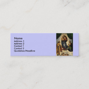 Carte De Visite Mini Classique de Raphael "Vierge Sixtine" (vers 1513)